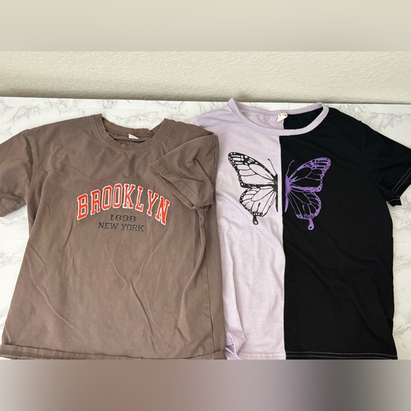 Shein Girls 11-12Y T Shirt Lot Of 5 Heart Tank Butterfly Pullover Tees​ - Picture 2 of 5